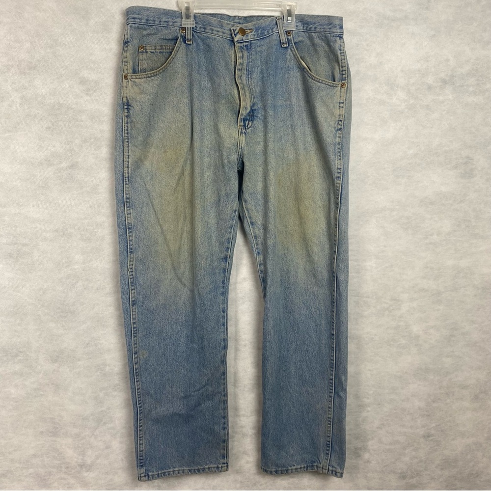 Vintage Wrangler Stained Distressed Jeans Men's 38x30 Straight Leg Grunge Skater